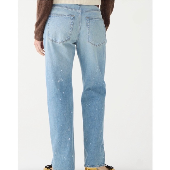 J. Crew Slouchy-straight Jeans with Paint Splatter in Ice Blue Wash Size 25 - Picture 3 of 10